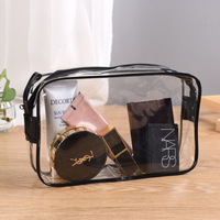 Petit sac de maquillage cosmétique transparent en PVC personnalisé pour bijoux, sac en PVC transparent à fermeture éclair en plastique