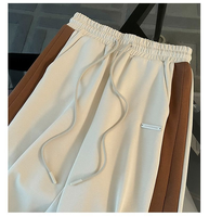 Ensemble de survêtement décontracté pour femme, style coréen, coupe ample, couleur unie, blocs de couleurs, mélange coton-polyester, 2 pièces, à capuche, vêtements de sport