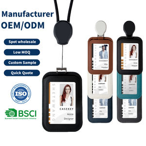 Porte-cartes d'identité en cuir personnalisé en grande quantité, directement de l'usine Casekey, pour événements d'entreprise et cadeaux de remerciement pour les employés - Product Image 1