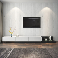 Juego de Mesa de Centro y Mueble para TV Estilo Nórdico, Moderno, Minimalista y Lujoso para Espacios Pequeños, Base Extensible de Madera Natural, Compatible con Televisores