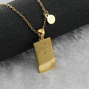 별자리 점성술 12 조디악 목걸이 방수 18 k 금도금 보석 스테인레스 스틸 조디악 보석 - Product Image 2