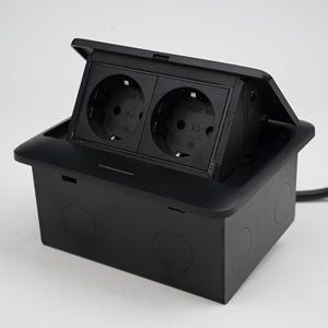 Prise de bureau escamotable en aluminium KLASS - Prise de courant encastrée norme européenne avec <span class=keywords><strong>modules</strong></span> internes personnalisables pour table de bureau - Product Image 1