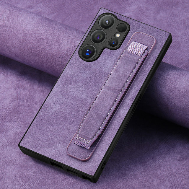 For Samsung Galaxy S25 Ultra Case S25 S24 Luxury Shockproof PU Wristband Design Strap Case PU Leather Phone Case