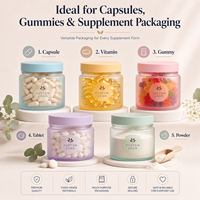 Bocaux en verre hermétiques de 2oz, 3oz, 4oz, 6oz, 8oz pour compléments alimentaires, emballage de bonbons gélifiés, bocaux en verre à large ouverture avec couvercles personnalisés