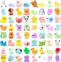 Figurines d'animaux en résine Teenzee, 52 pièces - Designs stylisés miniatures, aucun assemblage requis, accessoires en vrac pour maison de poupée et jardin féerique