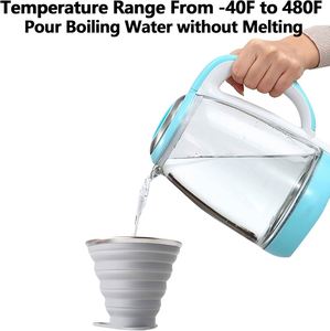 Durable Collapsible Water <b>Cup</b> 270ml Portable Silicone <b>Reusable</b> Lightweight Flexible BPA Free Leakproof Travel Camping Mug - Product Image 3