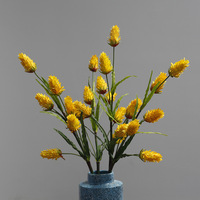Fleurs artificielles en gros pour la décoration de la maison, de mariage et de la Saint-Valentin, fleurs d'ananas en soie de haute qualité, broméliades