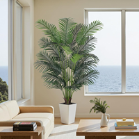 Haute qualité maison décorative Faux pot en plastique plante faux arbre 5ft 6ft 7ft 8ft artificielle canne dorée palmier