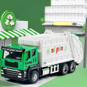 Yuglow Kids Ensemble de jouets camions de voirie et de pompiers en métal moulé sous pression, modèles <span class=keywords><strong>camion</strong></span> benne et <span class=keywords><strong>camion</strong></span> à jet d'eau pour garçons - Product Image 2