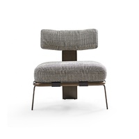 Nouveau fauteuil lounge minimaliste en tissu gris et métal 2026, fauteuil d'appoint pour salon, hôtel