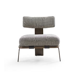 2026년 신제품 미니멀리스트 디자이너 그레이 패브릭 메탈 라운지 소파 의자, 거실 포인트 체어, 가정 및 호텔용 - Product Image 4