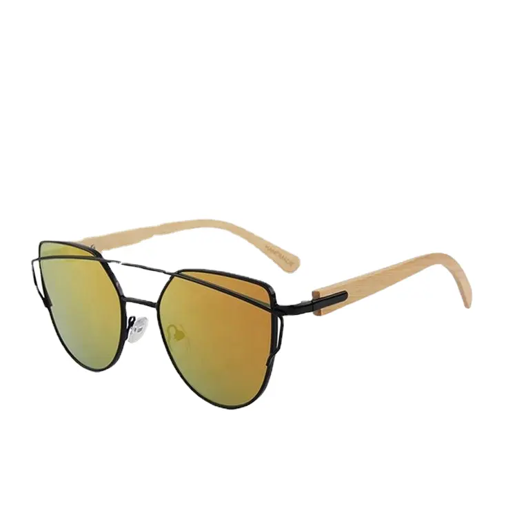 Amazon Venta caliente Nuevo estilo de diseño de moda de madera de bambú gafas de sol personalizadas hechas a mano