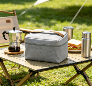 กระเป๋าเก็บความเย็นแบบพกพา OEM  บุฉนวนหนา  ฟอยล์อะลูมิเนียมกันน้ำ กันน้ำมัน  กระเป๋าใส่อาหารกลางวันขนาดใหญ่  กระเป๋าปิคนิคผ้า Oxford - Product Image 1