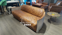 Canapé Chesterfield en cuir véritable de style industriel et aéronautique, design loft antique, fabriqué à Foshan