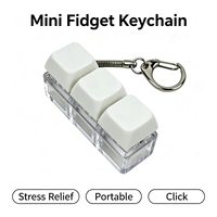 Gantungan Kunci Fidget Mini Ramah Lingkungan 3 Tombol Klik Mainan Pereda Stres Aman Tahan Lama Portabel Tombol Keyboard Anti Cemas