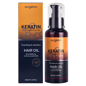 Huile capillaire à la kératine Augeas 100ml Nourrissante et réparatrice pour cheveux abîmés et secs - Product Image 4