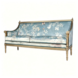 Canapé de luxe de style provincial français <span class=keywords><strong>Louis</strong></span>, avec cadre en bois sculpté et revêtement en tissu, pour salon de villa - Product Image 2