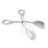 Pince de cuisine en acier inoxydable à double trou, type ciseaux, pour fruits, buffet, desserts, gâteaux, pain, salades et aliments