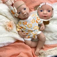 Poupée Reborn en Silicone Hyper Réaliste de 17 Pouces pour Bébé Fille, Yeux Brillants Scintillants, Idéale pour les Centres d'Éducation Précoce et les Accessoires de Photographie