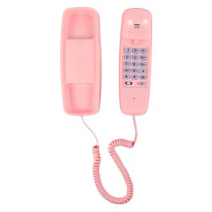Téléphone fixe filaire mural de style vintage, téléphone rétro rose avec fonction mains libres pour appels à domicile - Product Image 1