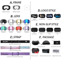 Masque de ski photochromique HD 2026 avec logo personnalisé, protection UV400, double couche OTG, lunettes de ski relevables – Fournisseur