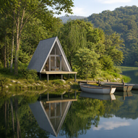 Bâtiments modulaires permanents en structure acier personnalisables : Maisons triangulaires de luxe