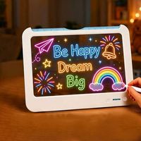 Tablette de dessin LED rechargeable pour enfants, bloc magique lumineux RGB, tablette de dessin néon, 1000 mAh, cadeau éducatif créatif, jouet