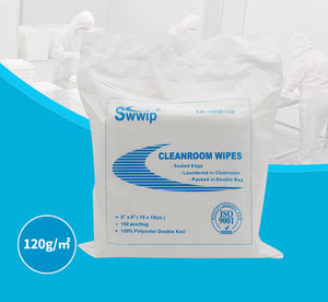 Lingettes de nettoyage pour salle blanche en polyester sans peluches, scellées au laser, 120 g/m², OEM usine, pour le secteur pharmaceutique - Product Image 2