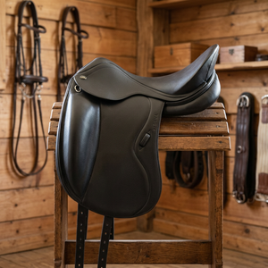 Dressage English Horse Leather Saddle Deep Seat Padded Knee Rolls Wood Tree Comfortable Ride Training Competition <b>Equestrian</b> - Product Image 2