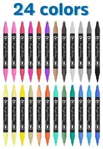 KHY Free Sample 24/30/36 Color Acryl Set Paint Opaque Waterproof Fadeproof Brush Dot Nib Acrylic Marker Pen