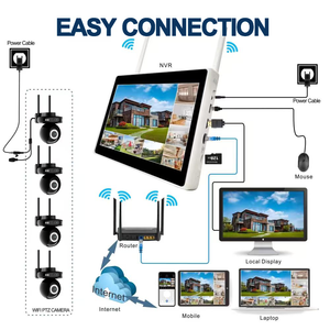 3MP Home <strong>Security</strong> <strong>Cameras</strong> System with 10.1 Inch Monitor Surveillance Kits, CCTV System with 4Pcs Wireless IP <strong>Cameras</strong> - Product Image 5
