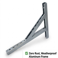 Cadre triangulaire simple face en aluminium inaltérable avec canaux à fentes réglables pour unités de systèmes split sans conduit