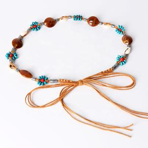 Moda Retro etnik stil kadın boncuklu kemer yönlü dokuma dekorasyon bel zinciri kumaş aksesuar - Product Image 2