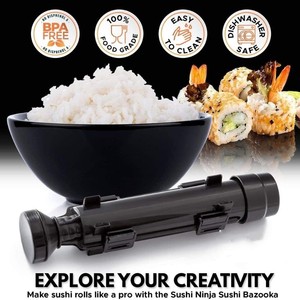Hot Bán 21Pcs Nhà Tự Làm Sushi Làm Kit Với Bazooka Nhà Sản Xuất Tự Nhiên Bằng Gỗ Sushi Bộ Với Đũa Chủ - Product Image 4