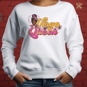 22 de agosto al 22 de <span class=keywords><strong>septiembre</strong></span> Virgo Queen Zodiac Praying Afro Girl Birthday DTF Transfer Printing Garment Heat Sticker Applique - Product Image 5