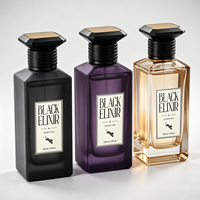 Nouveau produit, flacon de parfum en spray 100 ml, flacon de parfum en verre personnalisé, flacon de parfum carré noir avec emballage