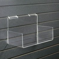 Boîte en acrylique à suspendre sur mur à lattes pour l'organisation et l'affichage sur mur à lattes, boîte en acrylique avec compartiments