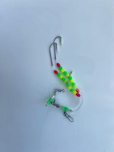 Aparejos de Pesca Marina Personalizados con Cebo Vivo, Línea Líder de 37.71 Pulgadas, Bola Flotante, Anzuelos J-gruesos 1/0 con Perla Luminosa y Eslabón Giratorio - Product Image 3