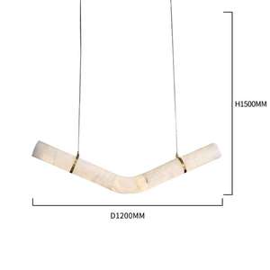 Luminaire suspendu moderne en albâtre, forme cylindrique, LED blanc chaud 2700K, pour salon, grande taille, base d'ampoule E27 - Product Image 6