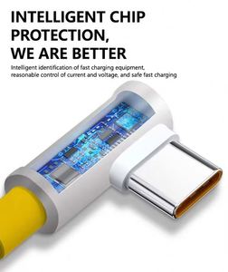 Câble de données USB Type-C à coudure à 90 degrés de 1 m, 6A 120W, câble de charge rapide PD pour iPhone, Xiaomi et jeux - Product Image 4