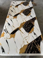 Feuille de marbre PVC pour décoration intérieure, feuille de marbre PVC pour mur, feuille de marbre PVC de 3 mm