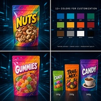 Sachets Mylar personnalisés imprimés anti-odeur à fermeture éclair, pour bonbons, biscuits, snacks, 3,5g, qualité alimentaire, refermables, épais