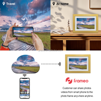 Pros 10,1 "Marco de fotos digital inteligente WiFi Marco DE FOTOS electrónico Pantalla táctil IPS de madera Rotación automática Frameo Fotos Vídeos Aplicación