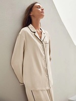 Custom Bamboo Silk Cotton Loungewear Women's Sleepwear Pajama Set Pattern Drawer Pyjamas Wholesale Night Dresses for Woman