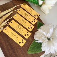 Cartes de Place Rectangulaires Personnalisées en Acrylique Gravées au Laser pour Mariage – Noms Personnalisés Faits Main – Marque-Places pour Invités – Décorations de Table