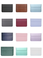 Housse pour ordinateur portable en cuir PU mince et imperméable, design magnétique