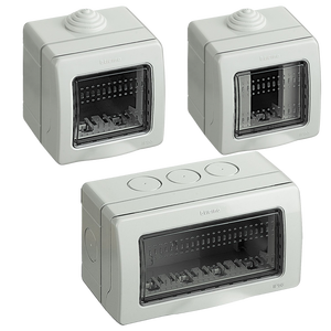 BTICINO 'MATIX' Boîtier mural en acier métallique IP55 pour appareils extérieurs Boîte de distribution de commande à 2 postes Étanche IP65 - Product Image 1