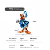Explosive Luxus-Dekoration: Donald Duck Cartoon-Figur aus Kunstharz mit Galvanisierung für Wohnzimmer, Kreatives Kunsthandwerk