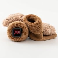 Nouveau-né bébé chaussettes éponge polaire épaissie automne et hiver bébé mi-mollet chaussettes de sol antidérapantes chaussettes pour tout-petits en gros