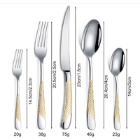 Élégant ensemble de couverts en acier inoxydable avec étoile en or et argent et diamant vaisselle pour décoration de table de mariage